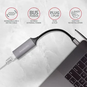 AXAGON ADE-TRC, USB-C 3.2 Gen 1 - Gigabit Ethernet síťová karta, auto instal, titanově šedá - obrázek 6