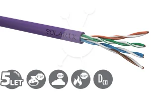 Instalační kabel Solarix CAT5E UTP LSOH Dca-s1,d2,a1 1000m/cívka SXKD-5E-UTP-LSOH