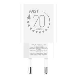 OBAL:ME Cestovní Nabíječka USB-A + USB-C 20W White - obrázek 3