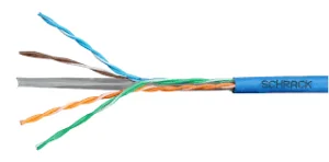 Kabel U/UTP Cat.6 4x2xAWG24 300 MHz, LS0H modrý, Eca, drát