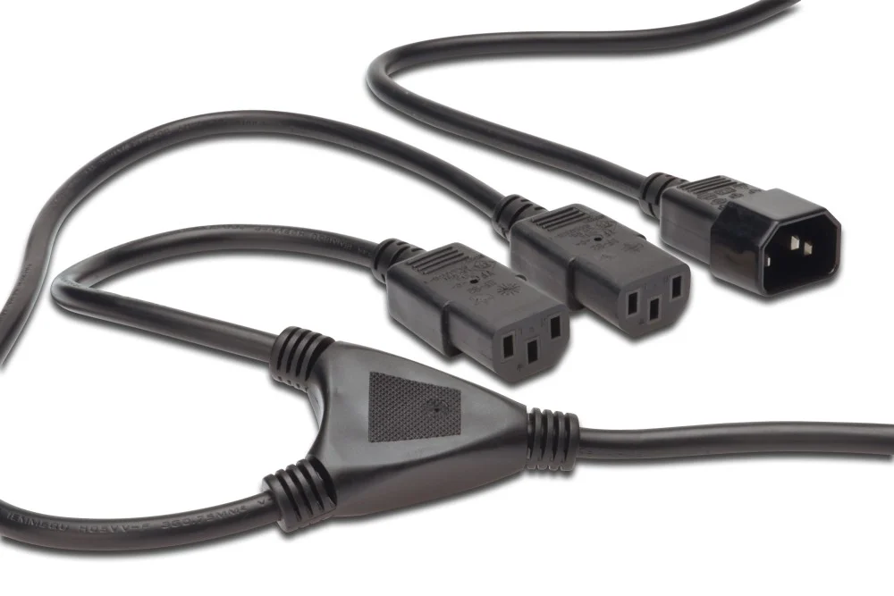 PremiumCord Kabel síťový 230V, Y-kabel prodlužovací M-2x F