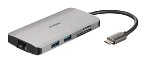 D-Link 8-in-1 USB-C Hub with HDMI/Ethernet/Card Reader/Power Delivery