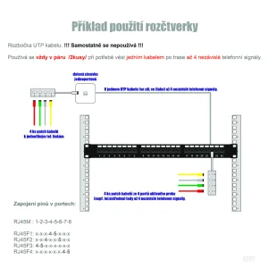DATACOM Rozčtverka UTP CAT3  4xRJ45 (8p2c-1M/4F) - obrázek 2