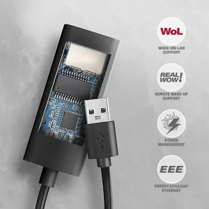 AXAGON ADE-AR, USB-A 3.2 Gen 1 - Gigabit Ethernet síťová karta, Realtek 8153, auto instal - obrázek 3