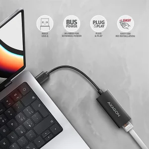 AXAGON ADE-AR, USB-A 3.2 Gen 1 - Gigabit Ethernet síťová karta, Realtek 8153, auto instal - obrázek 5