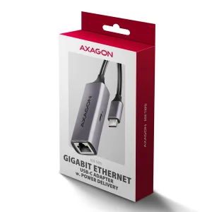 AXAGON ADE-TXPD, USB-C 3.2 Gen 1 - Gigabit Ethernet síťová karta, Asix AX88179, PD 100W, auto instal - obrázek 2