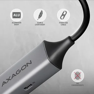 AXAGON ADE-TXPD, USB-C 3.2 Gen 1 - Gigabit Ethernet síťová karta, Asix AX88179, PD 100W, auto instal - obrázek 5