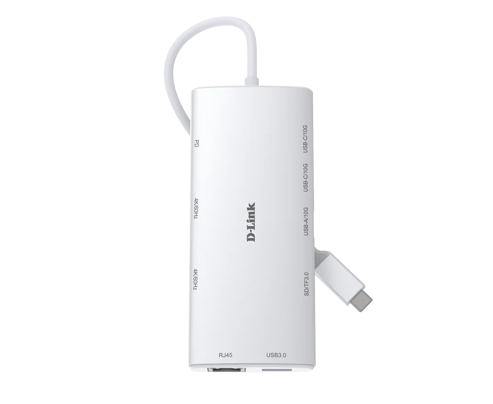 D-Link 10-in-1 USB-C Hub with HDMI x2 / USB-C x2, USB A x2 / Ethernet/Card Reader/Power Delivery