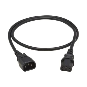 Napájecí kabel prodlužovací C13/C14, 10A, 250V, 1m, černá - obrázek 2
