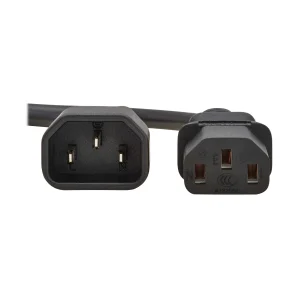 Napájecí kabel prodlužovací C13/C14, 10A, 250V, 1m, černá - obrázek 3