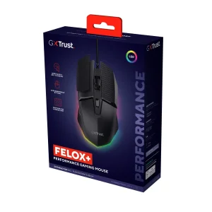 Trust GXT 121 Felox+/Herní/Optická/Pro praváky/10 000 DPI/Drátové USB-A/Černá - obrázek 7