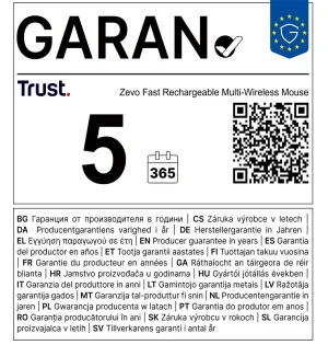 Trust Zevo/Cestovní/Optická/Pro praváky/4 000 DPI/USB+BT/Černá - obrázek 9