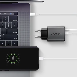 AXAGON ACU-PQ67D GaN nabíječka do sítě 67W, USB-A + USB-C, PD3.0/PPS/QC4+/SFC2.0/Apple, LCD display - obrázek 9