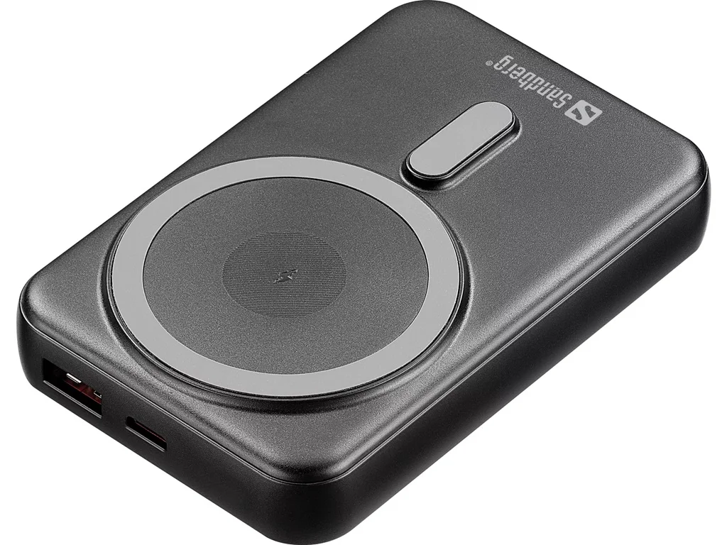 Sandberg Mag Wireless Powerbank 10000 mAh ALU, černá