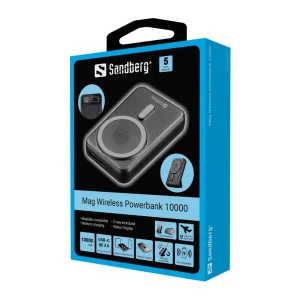 Sandberg Mag bezdrátová powerbanka 10000mAh (37 Wh), černá - obrázek 16