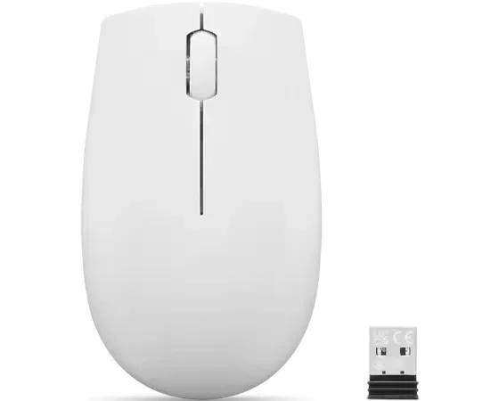Lenovo 300 Wireless Compact/Kancelářská/Optická/1 000 DPI/Bezdrátová USB/Bílá