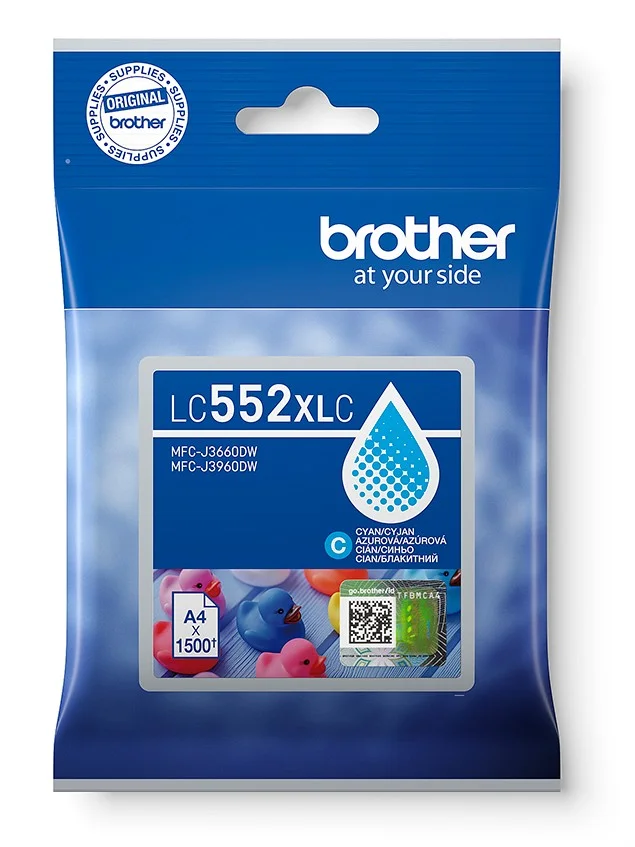 Inkoustová náplň Brother LC-552XLC azurová XL