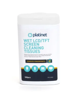 Platinet PFS5830 vlhčené čistící ubrousky na  LCD 11x9,4 cm 100 ks
