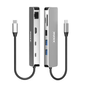PORT CONNECT USB-C dokovací stanice 9v1, 85W PD, hliníková - obrázek 2