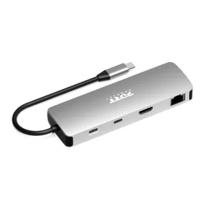 PORT CONNECT USB-C dokovací stanice 9v1, 85W PD, hliníková - obrázek 3