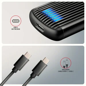 AXAGON EEM2-SC, USB-C 10Gbps externí box pro M.2 NVMe SSD, bezšroubový, žebrovaný hliník - obrázek 11