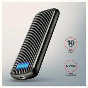AXAGON EEM2-SC, USB-C 10Gbps externí box pro M.2 NVMe SSD, bezšroubový, žebrovaný hliník - obrázek 5