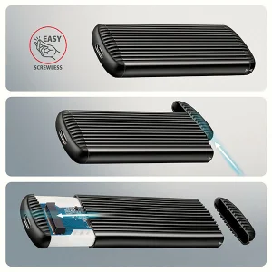 AXAGON EEM2-SC, USB-C 10Gbps externí box pro M.2 NVMe SSD, bezšroubový, žebrovaný hliník - obrázek 7