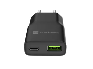 Univerzální USB nabíječka Natec RIBERA GaN SLIM, 20 W, 1X USB-A + 1X USB-C, Černá - obrázek 8