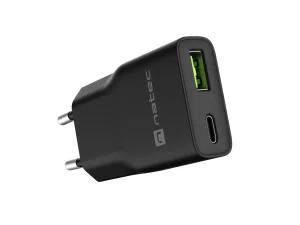 Univerzální USB nabíječka Natec RIBERA GaN SLIM, 20 W, 1X USB-A + 1X USB-C, Černá - obrázek 9