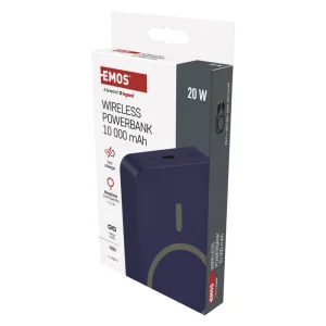 EMOS POWERBANKA WI 1046, bezdrátové nabíjení 20W, 10.000mAh, MODRÁ, 1xUSB-C - obrázek 6