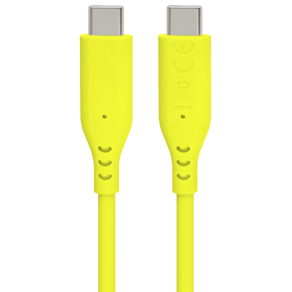 PremiumCord silikonový USB-C 60W, žlutý, 1.5m