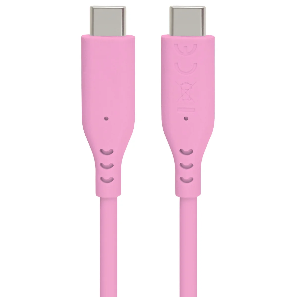PremiumCord silikonový USB-C 60W, růžový, 1.5m