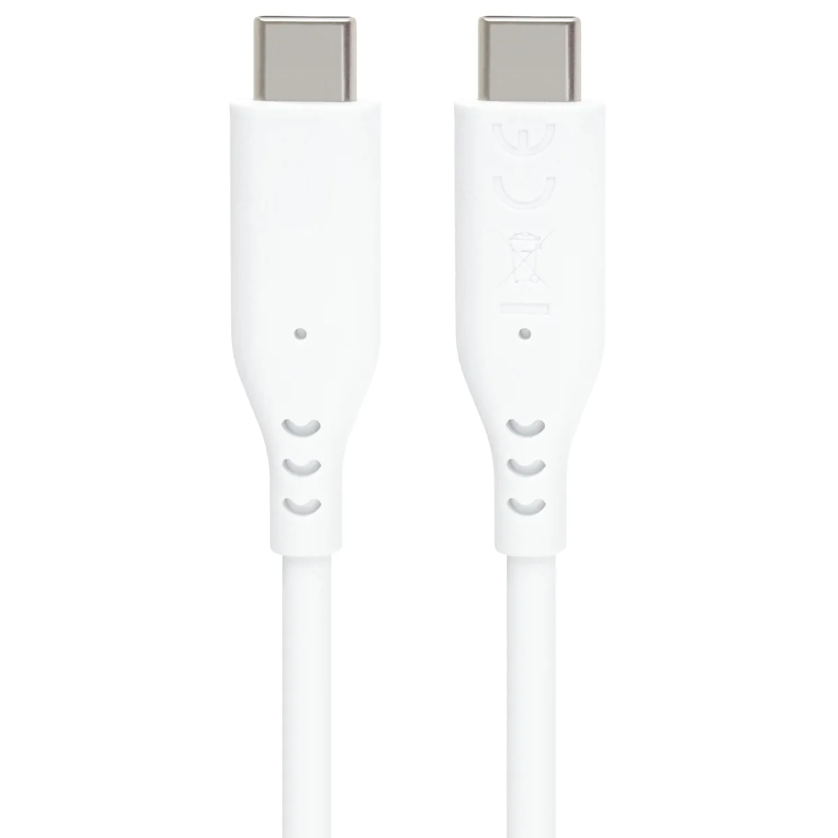 PremiumCord silikonový USB-C 60W, bílý, 1.5m