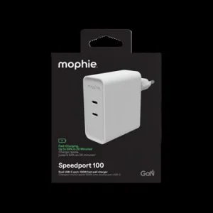 Power Adapter GaN USB-C Dual 100W White