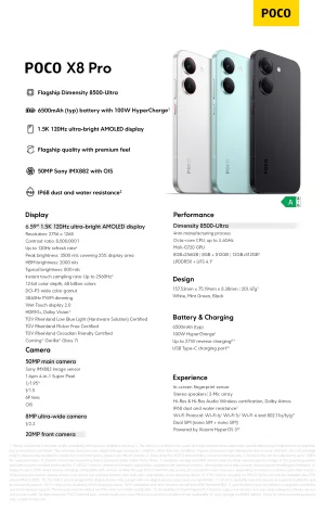 POCO X8 Pro 8GB/256GB Chytrý telefon Černý - obrázek 3