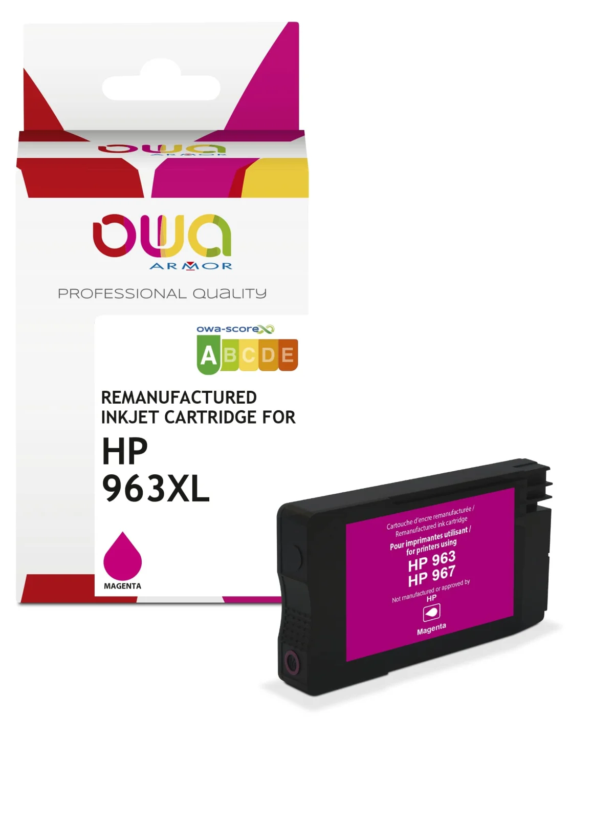 OWA ARMOR ink pro HP 3JA28AE,(963XL),červená/magenta