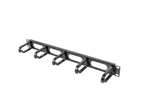 LANBERG19" PANEL PRO SPRÁVU KABELŮ 5 KROUŽKŮ - TYP B 1U ČERNÝ - obrázek 2