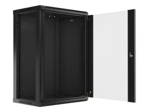 LANBERG 19" RACKOVÁ SKŘÍŇ PRO MONTÁŽ NA STĚNU 18U/600X450 (FLAT PACK) S PROSKLENÝMI DVEŘMI ČERNÁ V2 - obrázek 6