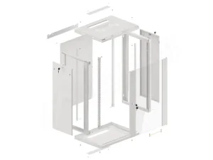 LANBERG 19" RACKOVÁ SKŘÍŇ PRO MONTÁŽ NA STĚNU 18U/600X450 (FLAT PACK) ŠEDÁ V2 - obrázek 2