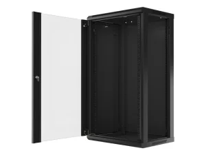 LANBERG 19" RACKOVÁ SKŘÍŇ PRO MONTÁŽ NA STĚNU 22U/600X450 (FLAT PACK) S PROSKLENÝMI DVEŘMI ČERNÁ V2 - obrázek 12
