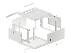 LANBERG RACKOVÁ SKŘÍŇ 19" PRO MONTÁŽ NA STĚNU 6U/600X600 PRO VLASTNÍ MONTÁŽ S KOVOVÝMI DVEŘMI ŠEDÁ - obrázek 14