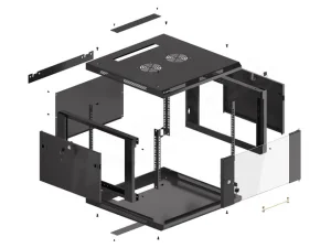 LANBERG 19" RACKOVÁ SKŘÍŇ PRO MONTÁŽ NA STĚNU 6U/600X600 (FLAT PACK) ČERNÁ V2 - obrázek 5