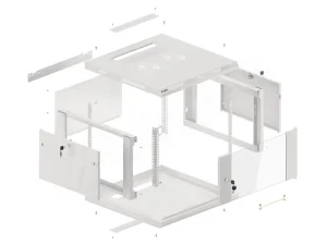 LANBERG 19" RACKOVÁ SKŘÍŇ PRO MONTÁŽ NA STĚNU 6U/600X600 (FLAT PACK) S PROSKLENÝMI DVEŘMI ŠEDÁ V2 - obrázek 15