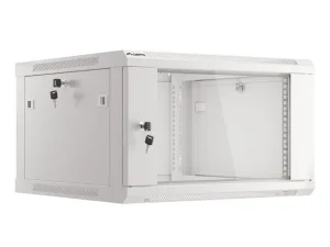 LANBERG 19" RACKOVÁ SKŘÍŇ PRO MONTÁŽ NA STĚNU 6U/600X600 (FLAT PACK) S PROSKLENÝMI DVEŘMI ŠEDÁ V2