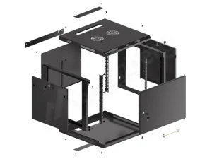 LANBERG RACKOVÁ SKŘÍŇ 19" PRO MONTÁŽ NA STĚNU 9U/600X600 PRO VLASTNÍ MONTÁŽ S KOVOVÝMI DVEŘMI ČERNÁ - obrázek 3