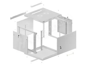LANBERG RACKOVÁ SKŘÍŇ 19" PRO MONTÁŽ NA STĚNU 9U/600X600 PRO VLASTNÍ MONTÁŽ S KOVOVÝMI DVEŘMI ŠEDÁ - obrázek 2