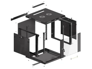 LANBERG RACKOVÁ SKŘÍŇ 19" PRO MONTÁŽ NA STĚNU 9U/600X600 (FLAT PACK) V2 ČERNÁ - obrázek 2