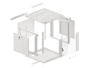 LANBERG RACKOVÁ SKŘÍŇ 19" PRO MONTÁŽ NA STĚNU 9U/600X600 (FLAT PACK) V2 ŠEDÁ - obrázek 3