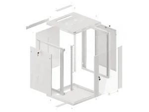 LANBERG 19" RACKOVÁ SKŘÍŇ PRO MONTÁŽ NA STĚNU 15U/600X600 (FLAT PACK) S PROSKLENÝMI DVEŘMI ŠEDÁ V2c - obrázek 10