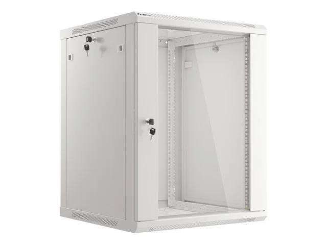 LANBERG 19" RACKOVÁ SKŘÍŇ PRO MONTÁŽ NA STĚNU 15U/600X600 (FLAT PACK) S PROSKLENÝMI DVEŘMI ŠEDÁ V2c